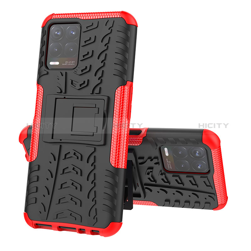 Funda Bumper Silicona y Plastico Mate Carcasa con Soporte JX2 para Realme 8i