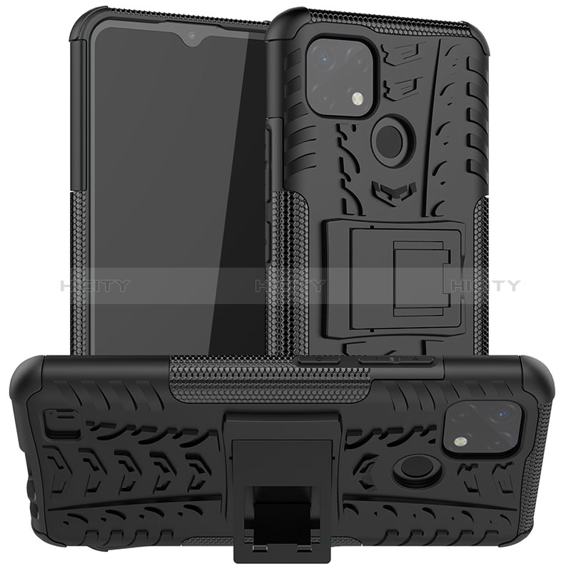 Funda Bumper Silicona y Plastico Mate Carcasa con Soporte JX2 para Realme C11 (2021)