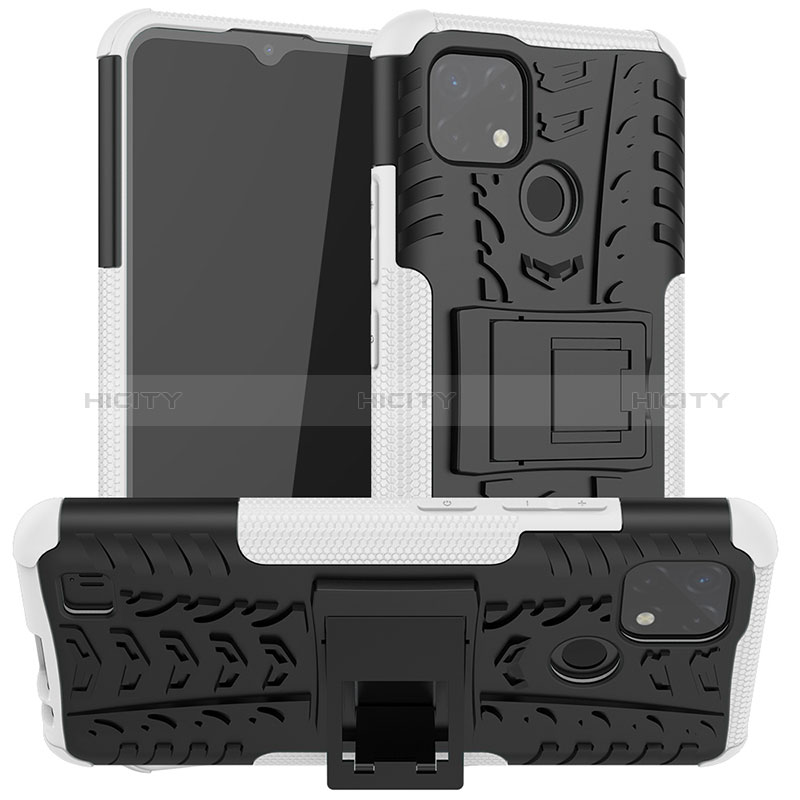 Funda Bumper Silicona y Plastico Mate Carcasa con Soporte JX2 para Realme C11 (2021)