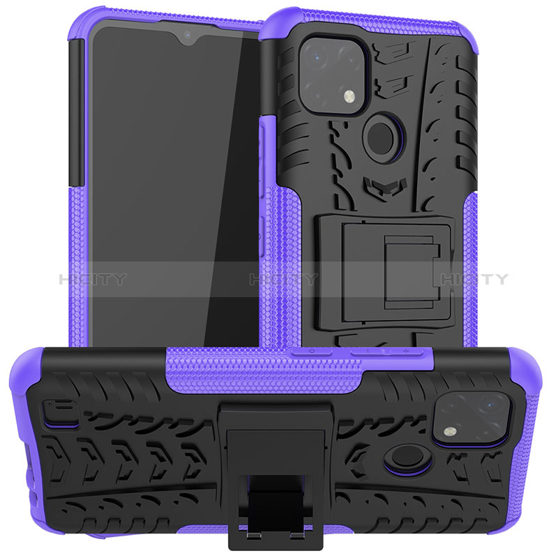 Funda Bumper Silicona y Plastico Mate Carcasa con Soporte JX2 para Realme C11 (2021)