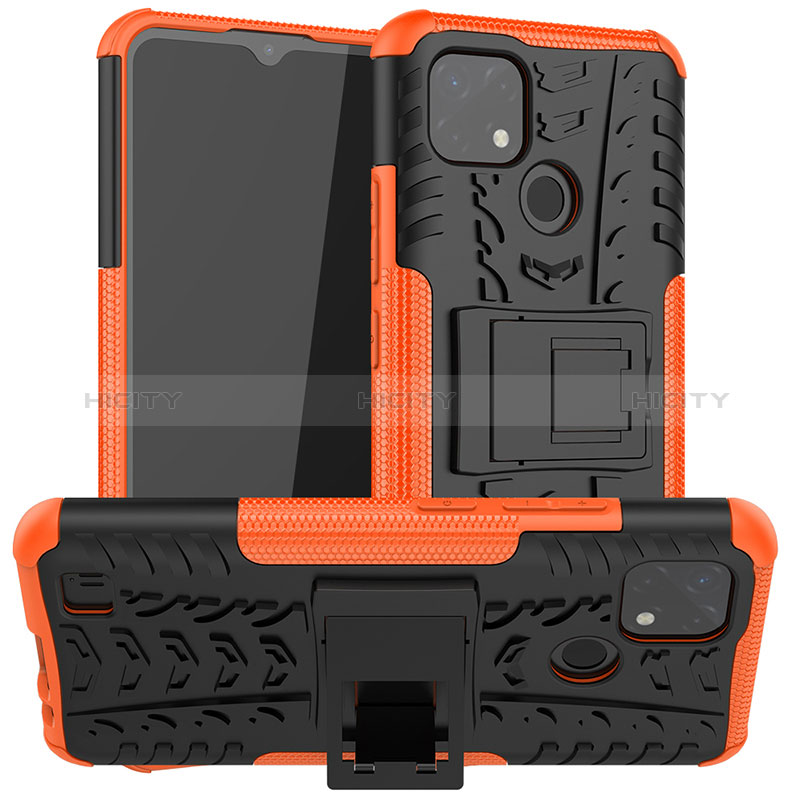 Funda Bumper Silicona y Plastico Mate Carcasa con Soporte JX2 para Realme C11 (2021)