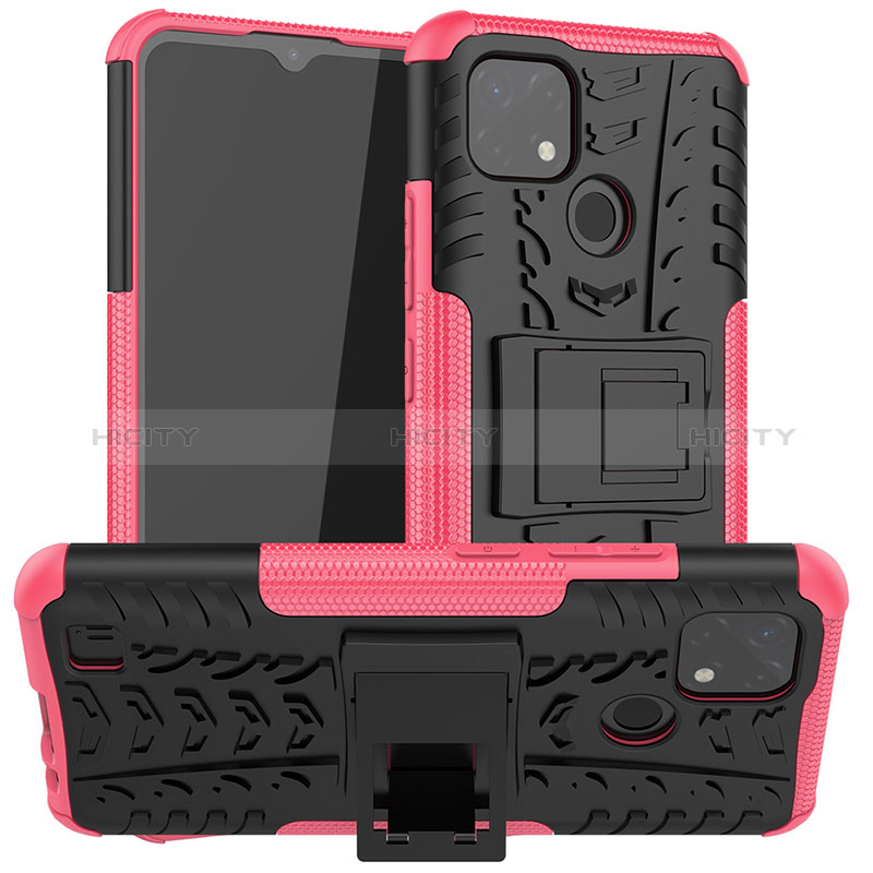 Funda Bumper Silicona y Plastico Mate Carcasa con Soporte JX2 para Realme C11 (2021)