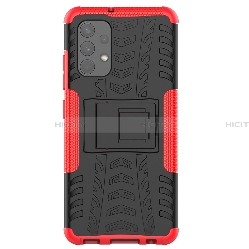 Funda Bumper Silicona y Plastico Mate Carcasa con Soporte JX2 para Samsung Galaxy A32 4G