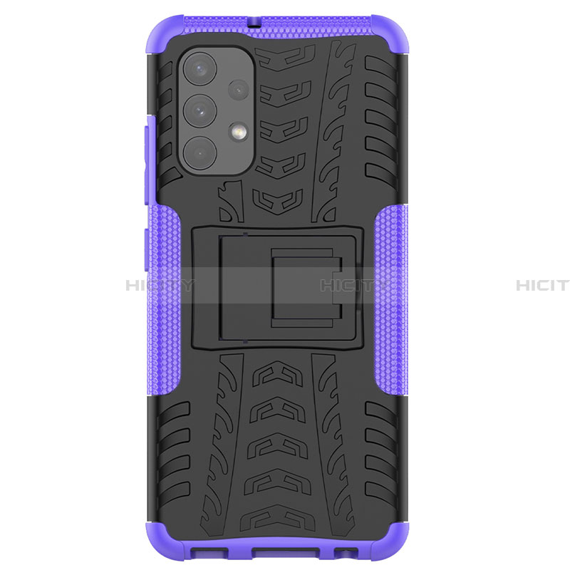 Funda Bumper Silicona y Plastico Mate Carcasa con Soporte JX2 para Samsung Galaxy A32 5G