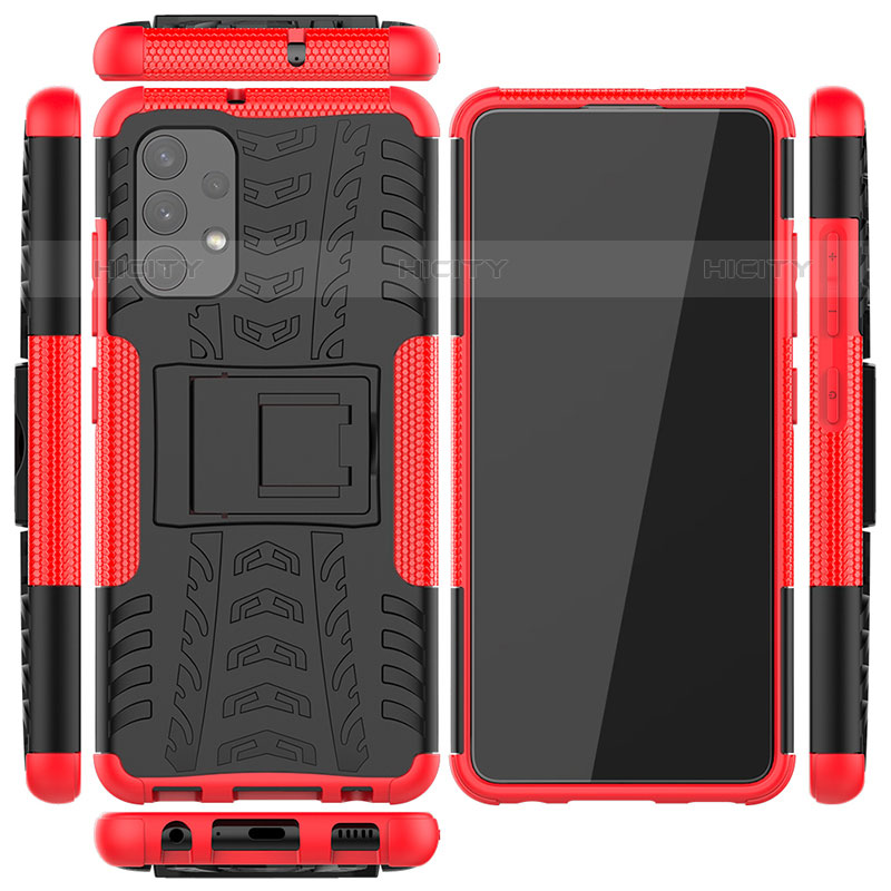 Funda Bumper Silicona y Plastico Mate Carcasa con Soporte JX2 para Samsung Galaxy M32 5G