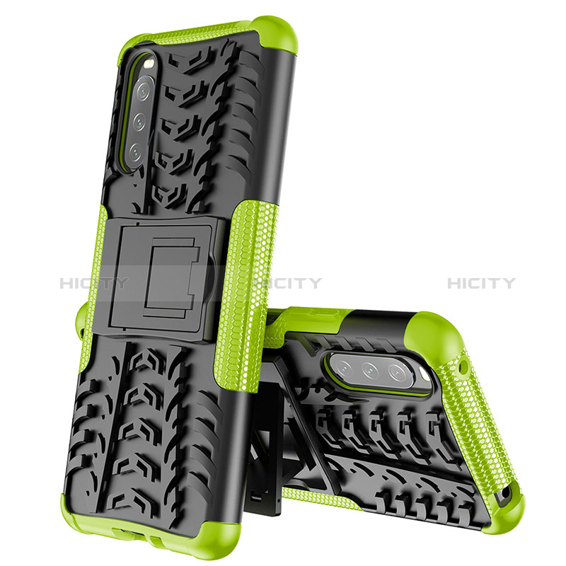 Funda Bumper Silicona y Plastico Mate Carcasa con Soporte JX2 para Sony Xperia 10 III SO-52B