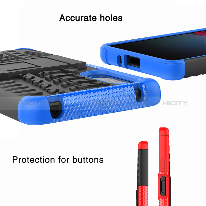 Funda Bumper Silicona y Plastico Mate Carcasa con Soporte JX2 para Sony Xperia 10 IV