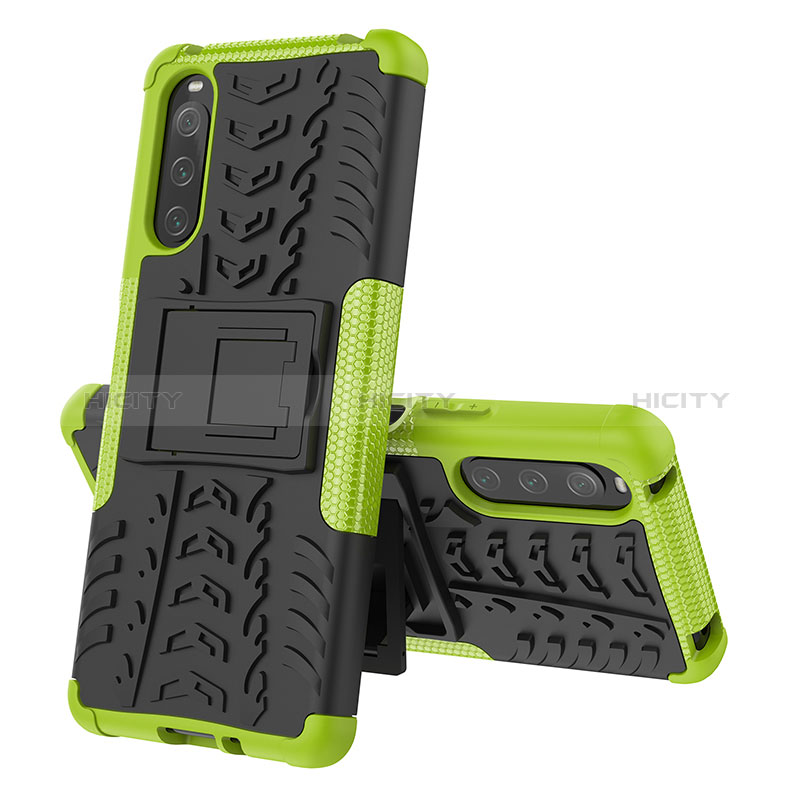 Funda Bumper Silicona y Plastico Mate Carcasa con Soporte JX2 para Sony Xperia 10 IV