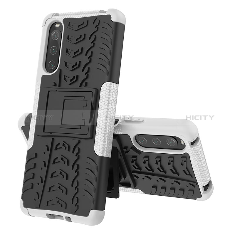 Funda Bumper Silicona y Plastico Mate Carcasa con Soporte JX2 para Sony Xperia 10 IV SO-52C