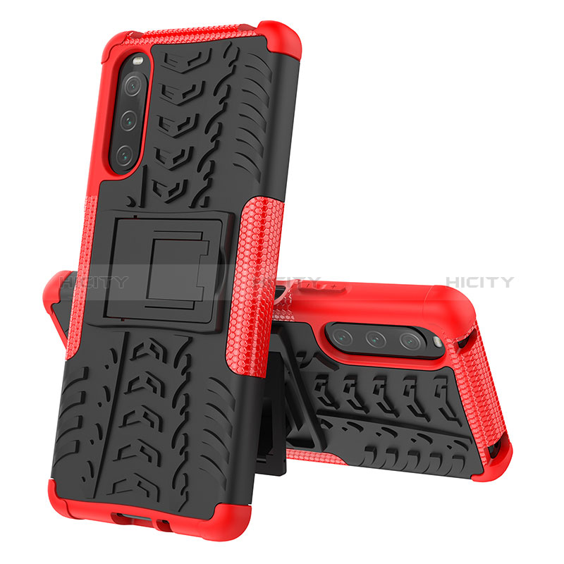 Funda Bumper Silicona y Plastico Mate Carcasa con Soporte JX2 para Sony Xperia 10 IV SOG07