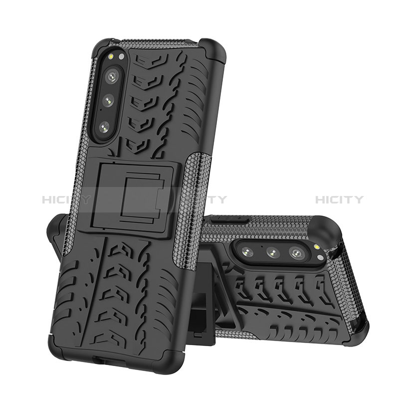 Funda Bumper Silicona y Plastico Mate Carcasa con Soporte JX2 para Sony Xperia 5 IV