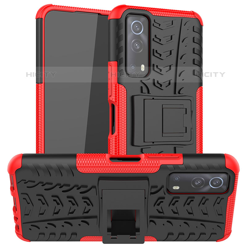 Funda Bumper Silicona y Plastico Mate Carcasa con Soporte JX2 para Vivo iQOO Z3 5G