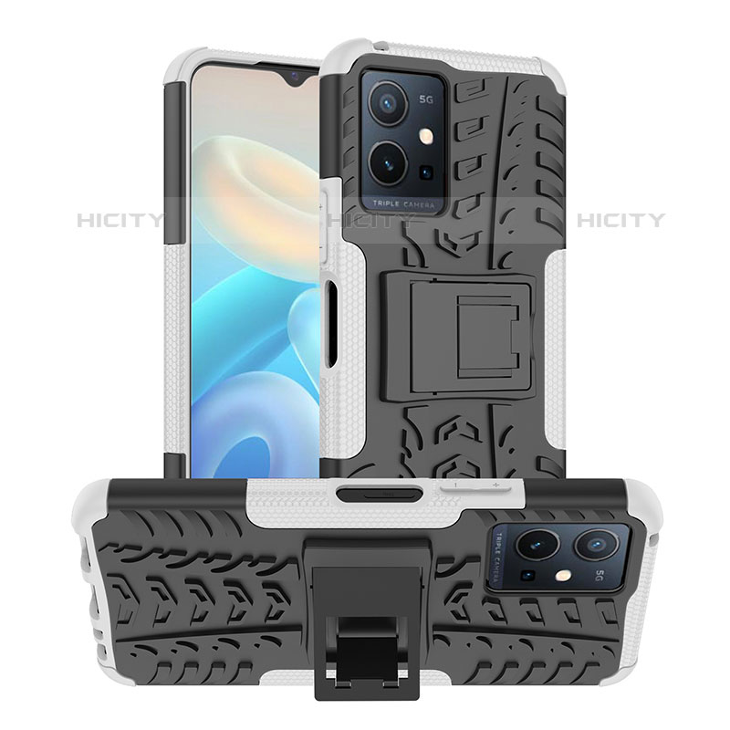 Funda Bumper Silicona y Plastico Mate Carcasa con Soporte JX2 para Vivo iQOO Z6 5G