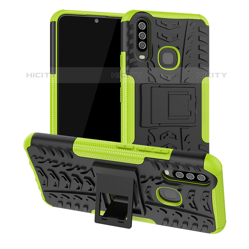 Funda Bumper Silicona y Plastico Mate Carcasa con Soporte JX2 para Vivo Y17 Verde