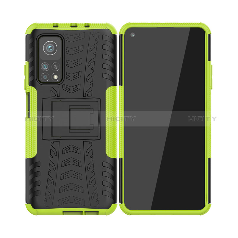 Funda Bumper Silicona y Plastico Mate Carcasa con Soporte JX2 para Xiaomi Mi 10T 5G