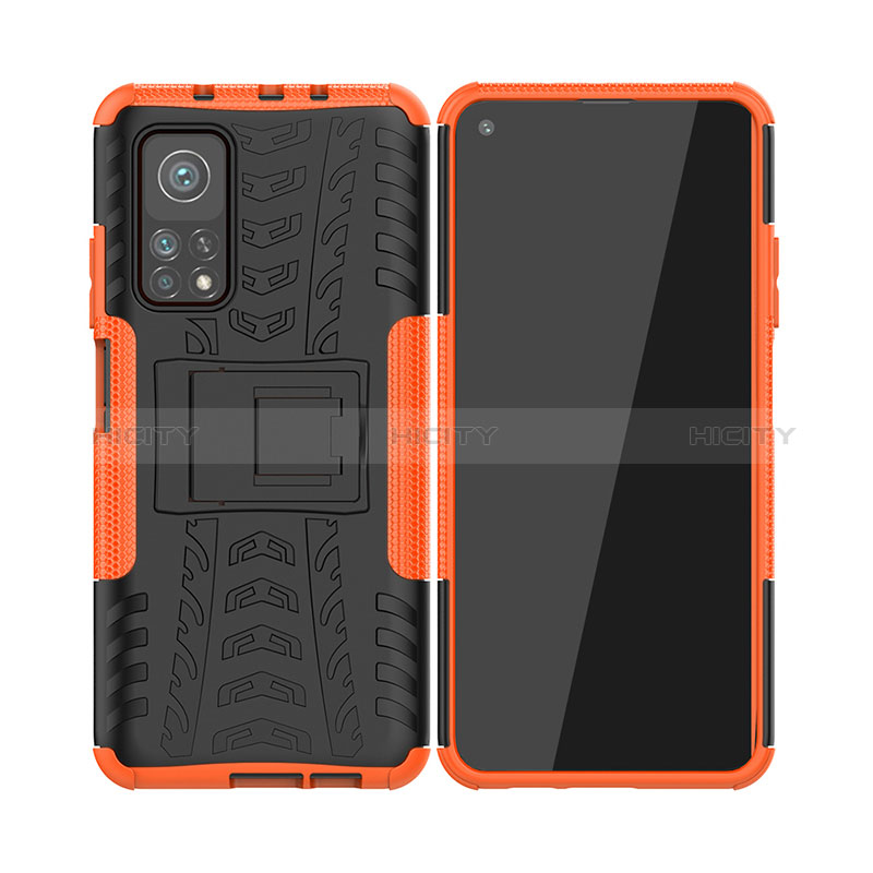 Funda Bumper Silicona y Plastico Mate Carcasa con Soporte JX2 para Xiaomi Mi 10T 5G