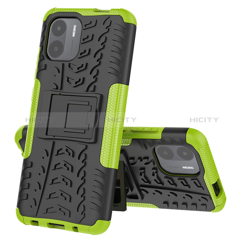 Funda Bumper Silicona y Plastico Mate Carcasa con Soporte JX2 para Xiaomi Poco C50