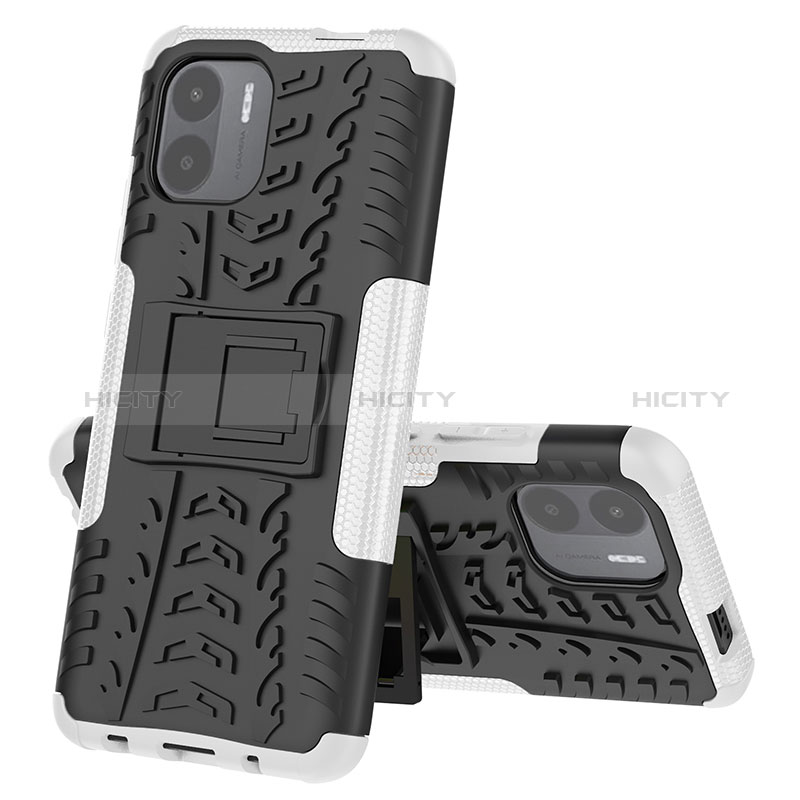 Funda Bumper Silicona y Plastico Mate Carcasa con Soporte JX2 para Xiaomi Poco C51