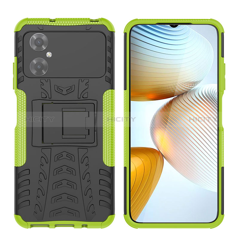 Funda Bumper Silicona y Plastico Mate Carcasa con Soporte JX2 para Xiaomi Poco M4 5G