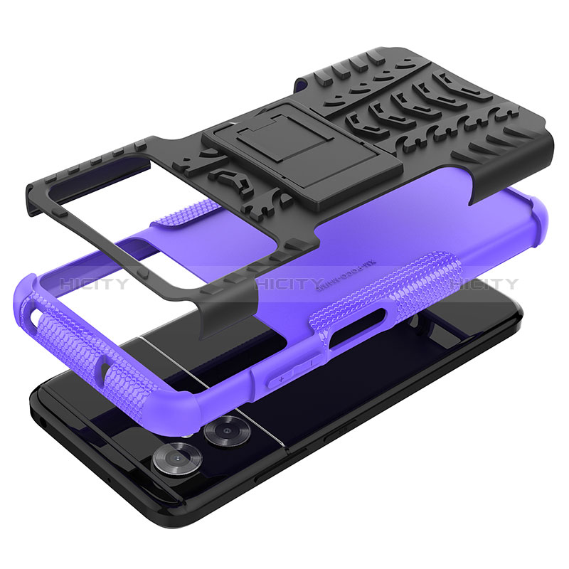 Funda Bumper Silicona y Plastico Mate Carcasa con Soporte JX2 para Xiaomi Poco M4 5G