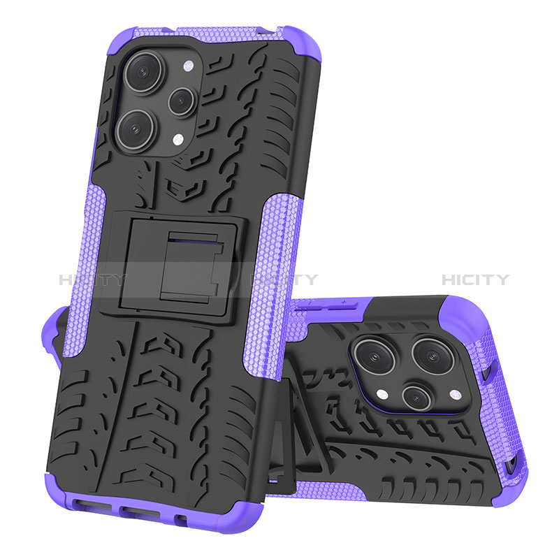 Funda Bumper Silicona y Plastico Mate Carcasa con Soporte JX2 para Xiaomi Redmi 12 4G