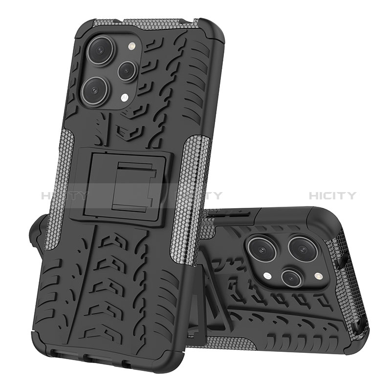 Funda Bumper Silicona y Plastico Mate Carcasa con Soporte JX2 para Xiaomi Redmi 12 4G