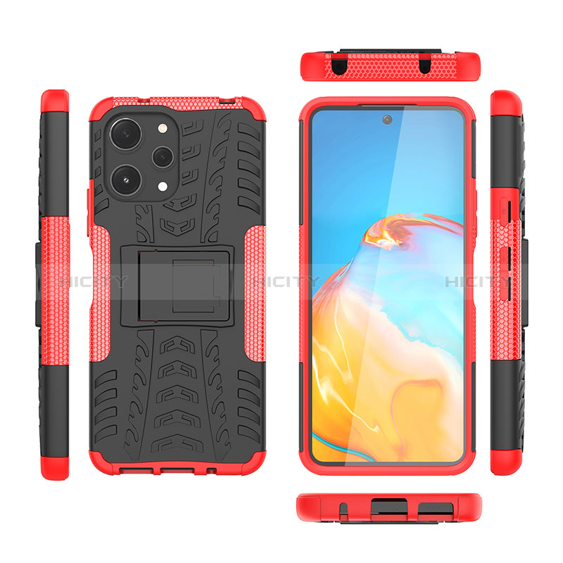 Funda Bumper Silicona y Plastico Mate Carcasa con Soporte JX2 para Xiaomi Redmi 12 4G