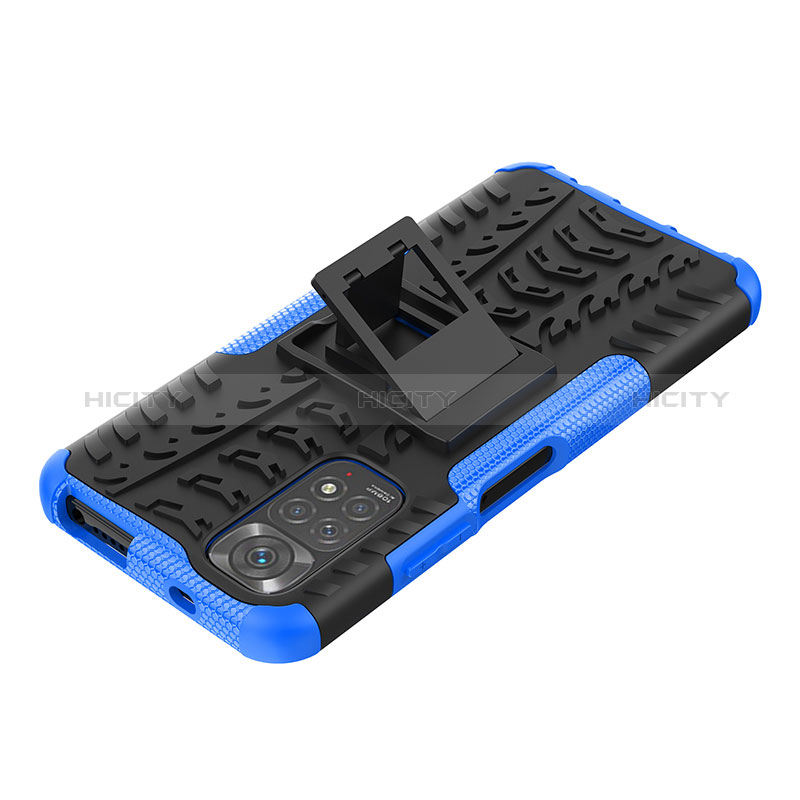 Funda Bumper Silicona y Plastico Mate Carcasa con Soporte JX2 para Xiaomi Redmi Note 11 4G (2022)