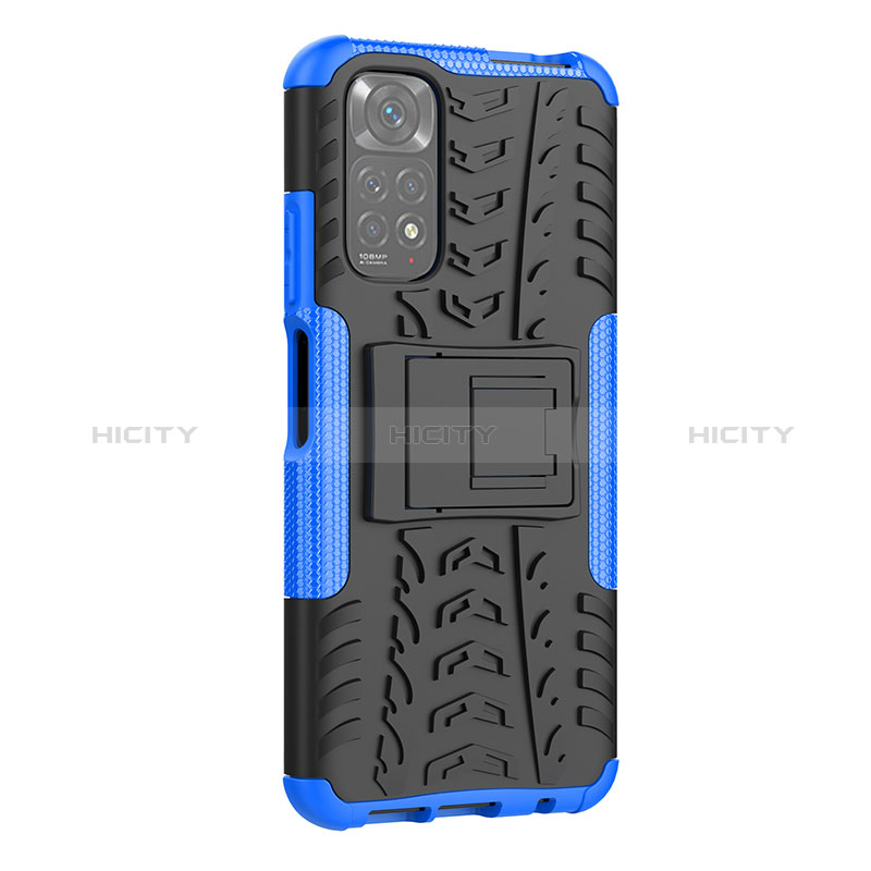 Funda Bumper Silicona y Plastico Mate Carcasa con Soporte JX2 para Xiaomi Redmi Note 11 4G (2022)