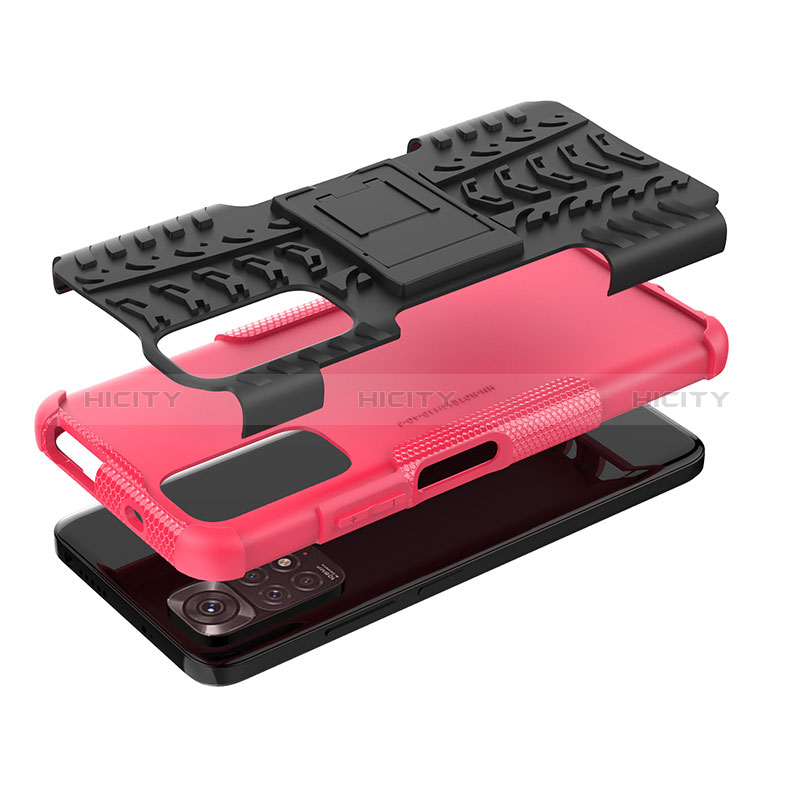 Funda Bumper Silicona y Plastico Mate Carcasa con Soporte JX2 para Xiaomi Redmi Note 11S 4G