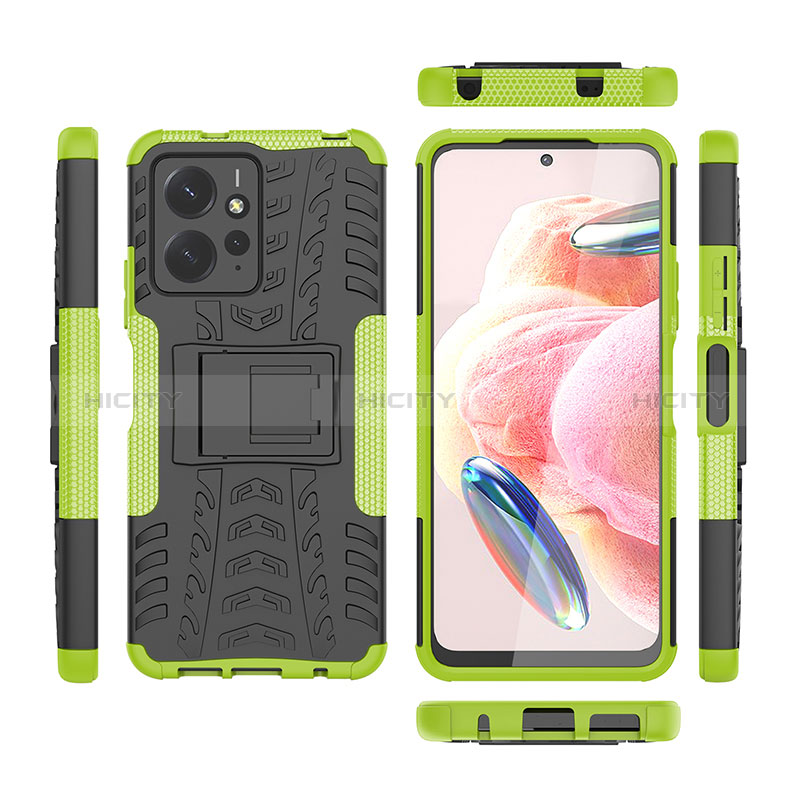 Funda Bumper Silicona y Plastico Mate Carcasa con Soporte JX2 para Xiaomi Redmi Note 12 4G