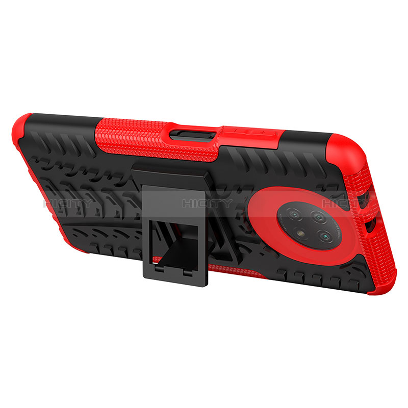 Funda Bumper Silicona y Plastico Mate Carcasa con Soporte JX2 para Xiaomi Redmi Note 9 5G