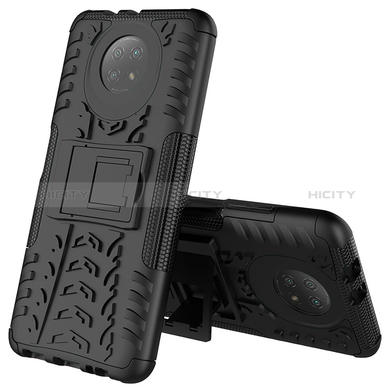 Funda Bumper Silicona y Plastico Mate Carcasa con Soporte JX2 para Xiaomi Redmi Note 9 5G