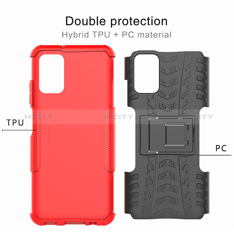 Funda Bumper Silicona y Plastico Mate Carcasa con Soporte JX3 para Samsung Galaxy A02s