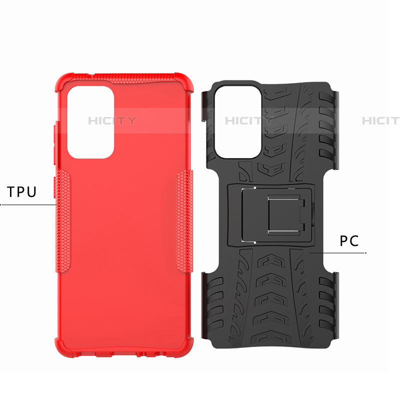 Funda Bumper Silicona y Plastico Mate Carcasa con Soporte JX3 para Samsung Galaxy A72 4G