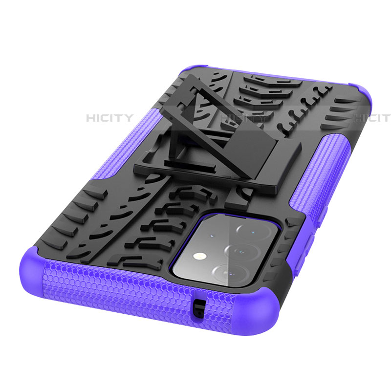 Funda Bumper Silicona y Plastico Mate Carcasa con Soporte JX3 para Samsung Galaxy A72 5G