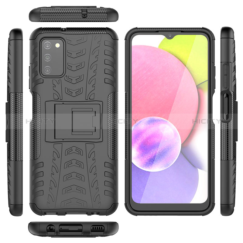 Funda Bumper Silicona y Plastico Mate Carcasa con Soporte JX5 para Samsung Galaxy A02s