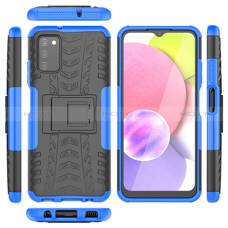 Funda Bumper Silicona y Plastico Mate Carcasa con Soporte JX5 para Samsung Galaxy A02s