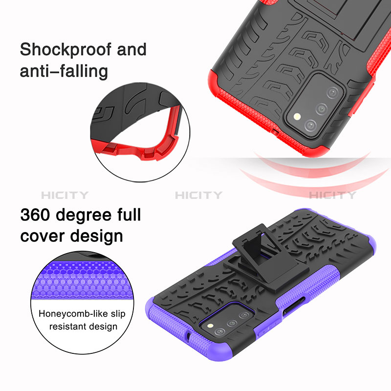 Funda Bumper Silicona y Plastico Mate Carcasa con Soporte JX5 para Samsung Galaxy A02s