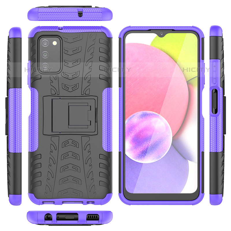 Funda Bumper Silicona y Plastico Mate Carcasa con Soporte JX5 para Samsung Galaxy M02s