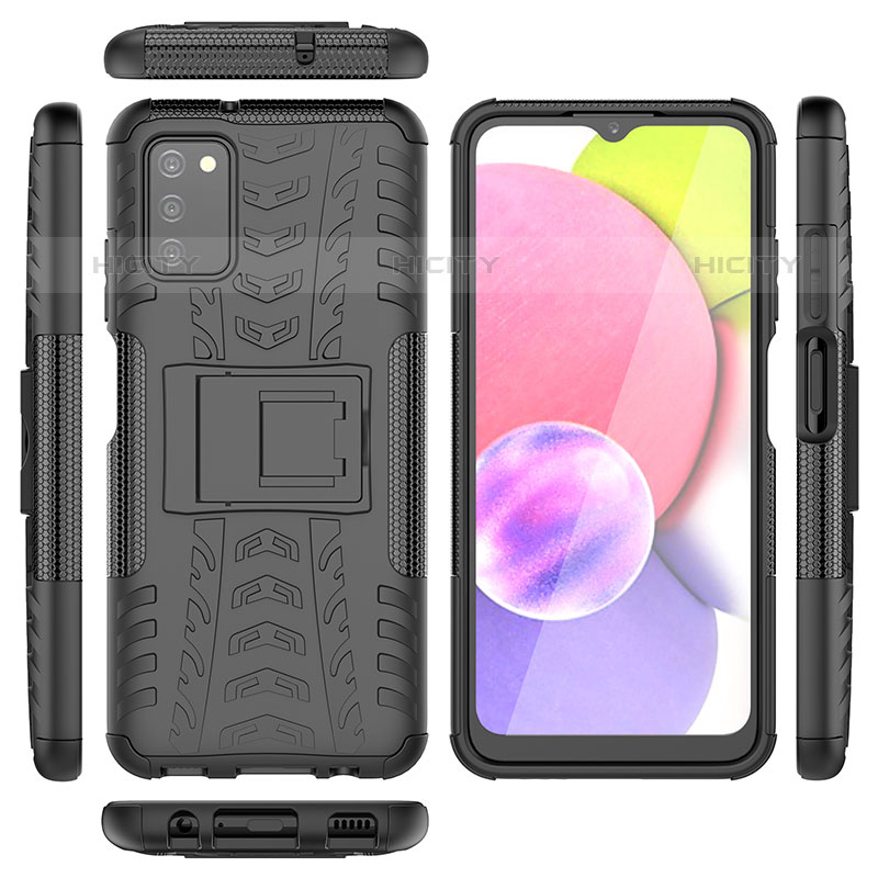 Funda Bumper Silicona y Plastico Mate Carcasa con Soporte JX5 para Samsung Galaxy M02s