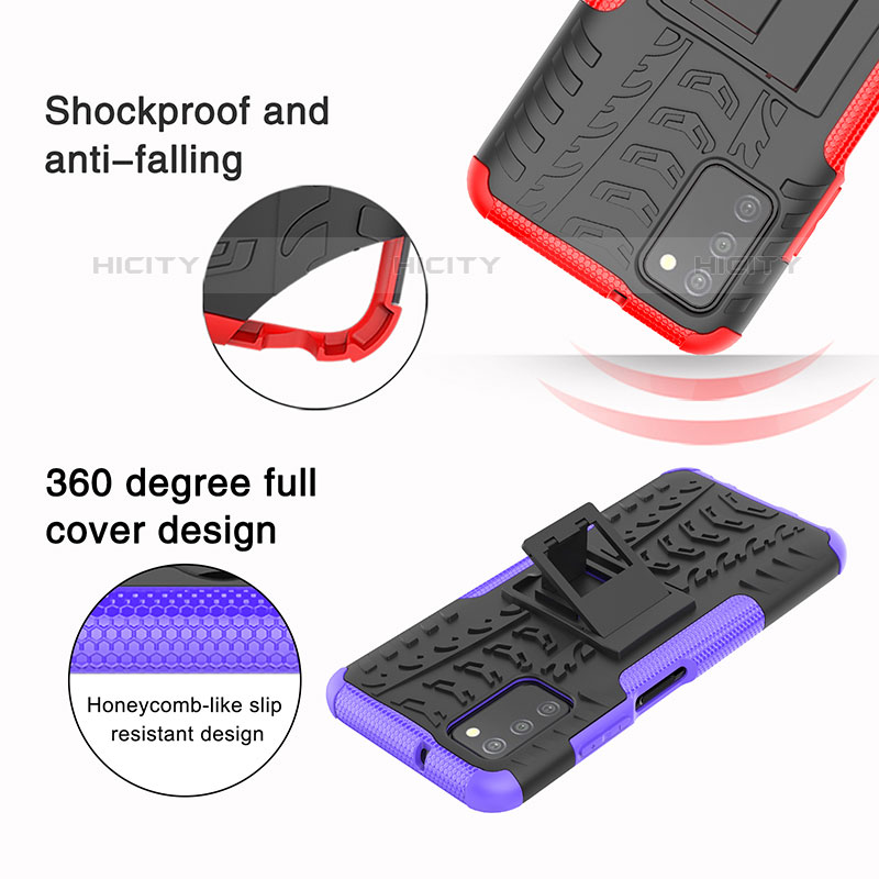 Funda Bumper Silicona y Plastico Mate Carcasa con Soporte JX5 para Samsung Galaxy M02s