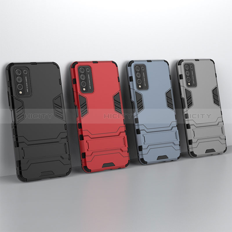 Funda Bumper Silicona y Plastico Mate Carcasa con Soporte KC1 para Huawei Honor 10X Lite