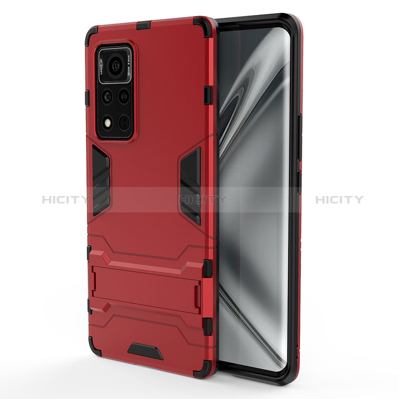 Funda Bumper Silicona y Plastico Mate Carcasa con Soporte KC1 para Huawei Honor V40 5G