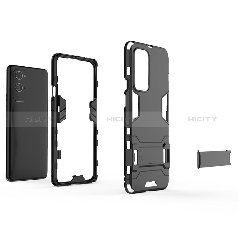 Funda Bumper Silicona y Plastico Mate Carcasa con Soporte KC1 para OnePlus 9 Pro 5G