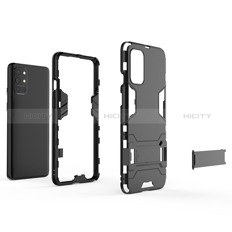 Funda Bumper Silicona y Plastico Mate Carcasa con Soporte KC1 para OnePlus 9R 5G