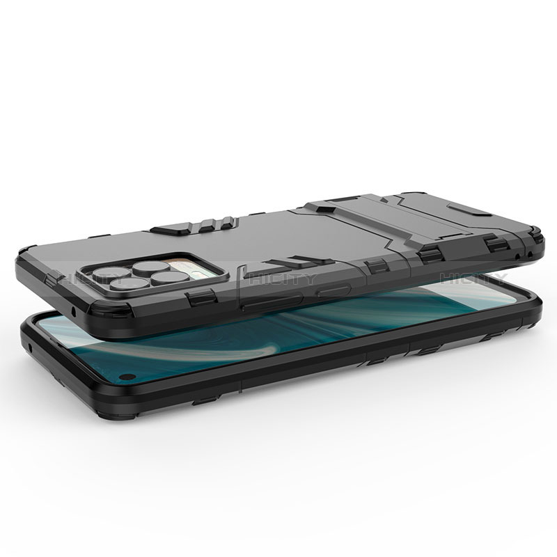 Funda Bumper Silicona y Plastico Mate Carcasa con Soporte KC1 para Realme 8 4G