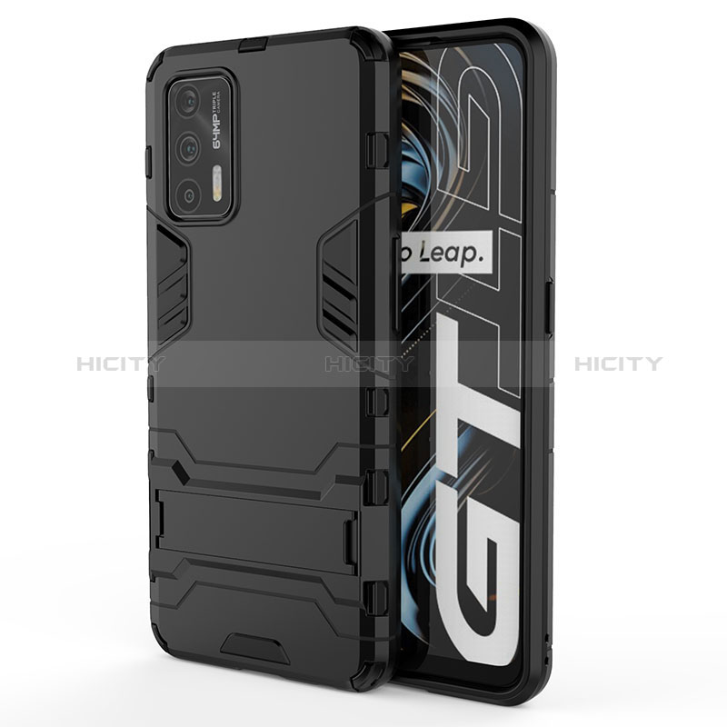 Funda Bumper Silicona y Plastico Mate Carcasa con Soporte KC1 para Realme GT 5G