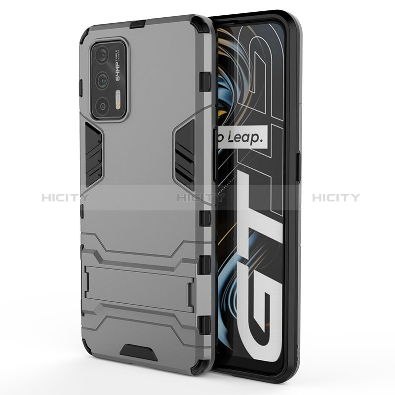 Funda Bumper Silicona y Plastico Mate Carcasa con Soporte KC1 para Realme GT 5G