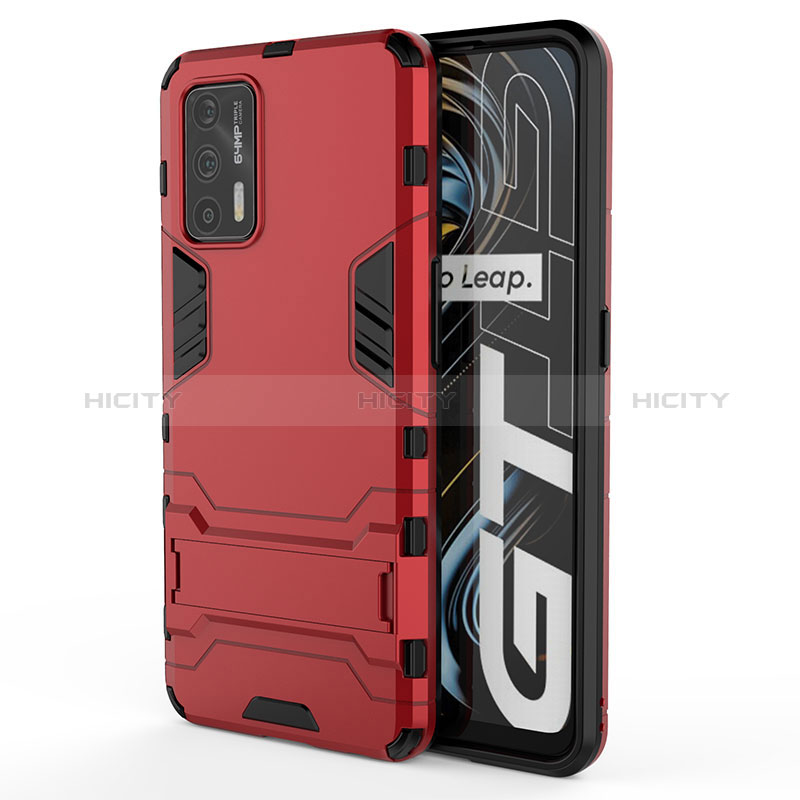 Funda Bumper Silicona y Plastico Mate Carcasa con Soporte KC1 para Realme GT 5G